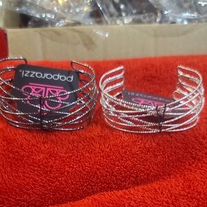 Paparazzi 1 Silver & 1 Black Multi-Band Bracelets